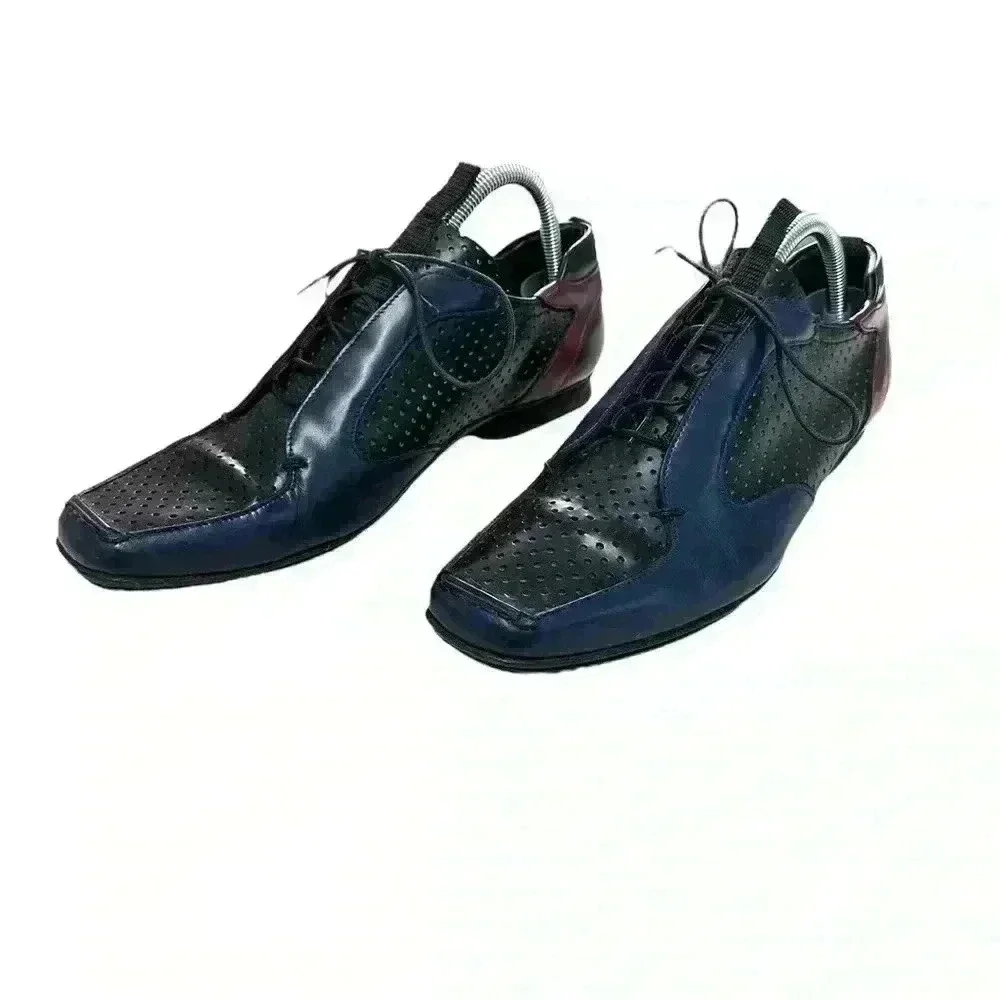 Prada Perforated Leather Bowling Shoes Vintage 2000 - Picture 2 of 7